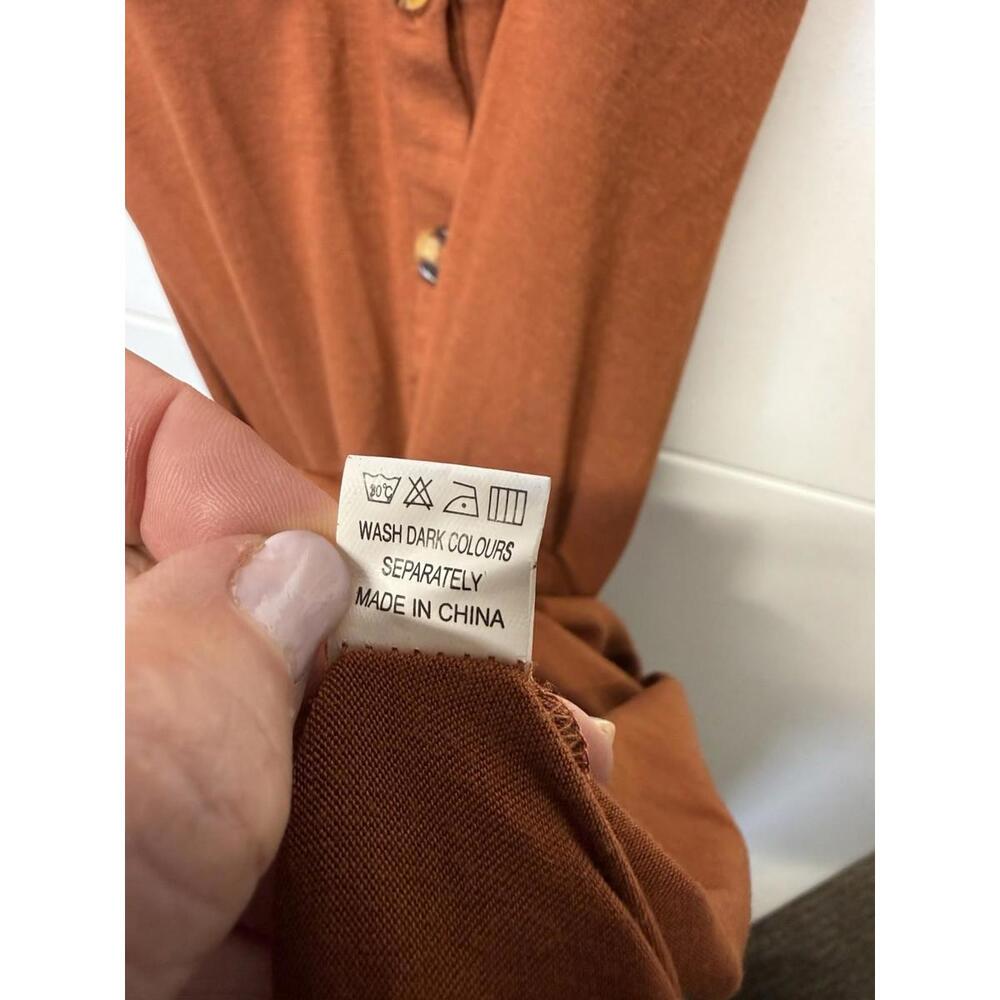 Ultimate Summer Dress Berydress Rust Colored Sleeveless Button Down Front A Line - Picture 4 of 9